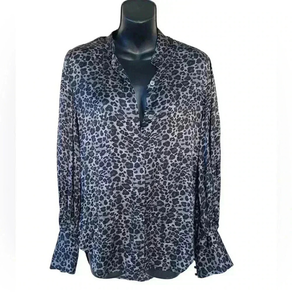 Equipment Femme Womens sz XS Boleyn Gray
Black Leopard Print Silk Blouse NWOT - Picture 4 of 10
